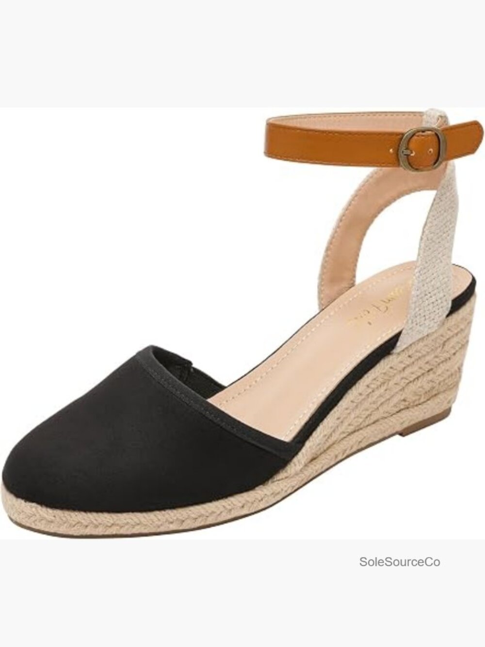 Ankle Strap Closed Toe Espadrille Wedge Sandals